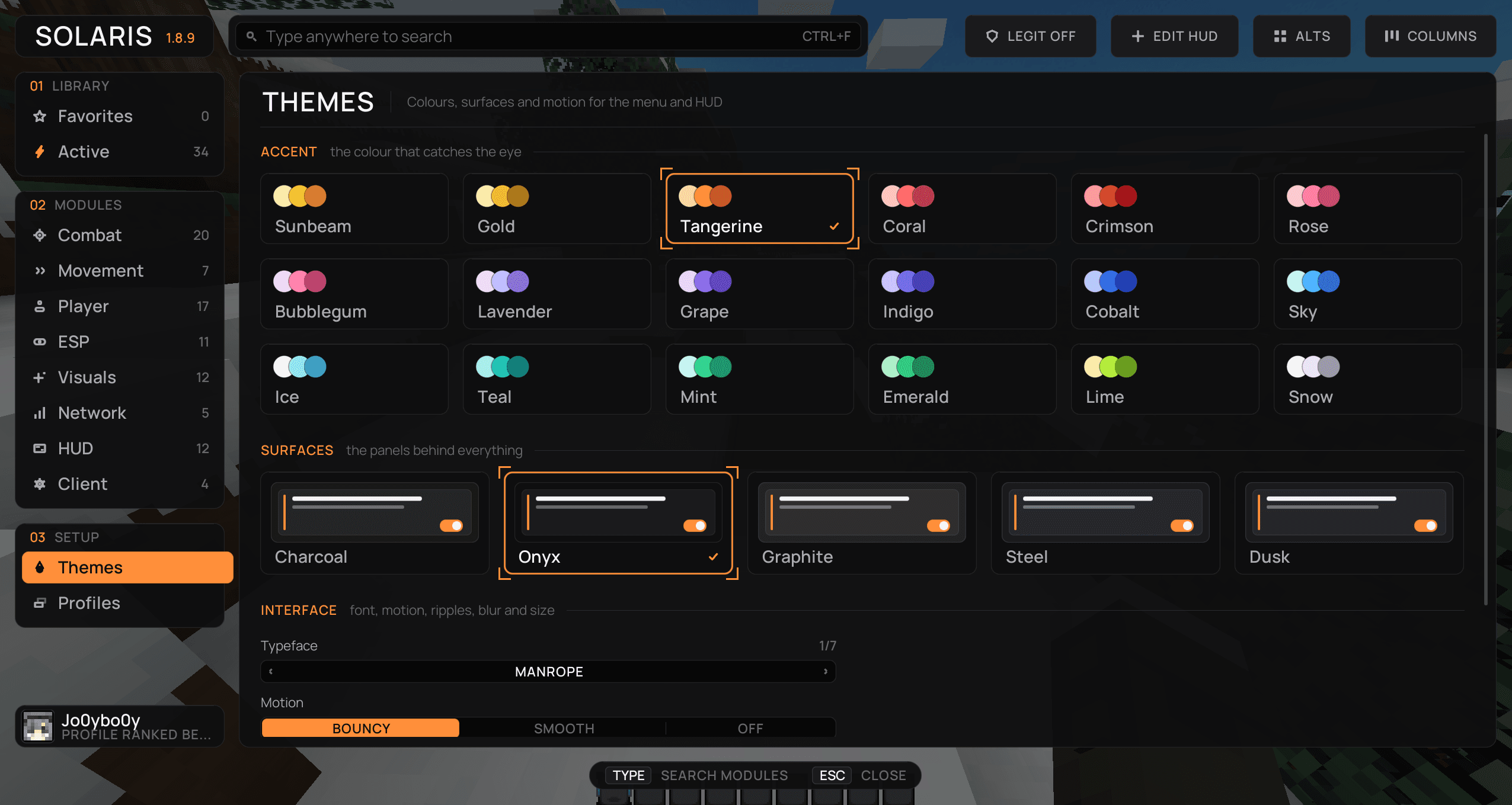 Themes screenshot